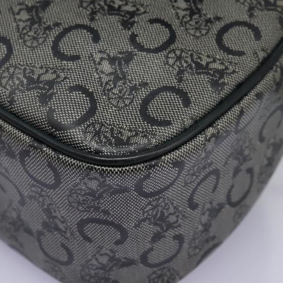 CELINE C Sulky Shoulder Bag PVC Navy Gold Auth ep8365